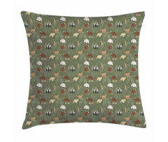 Leaves and Animals Pillow Cover