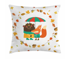 Autumn Fox and Bear Pillow Cover