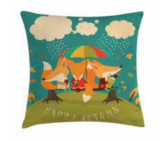 Foxes Umbrella Pillow Cover