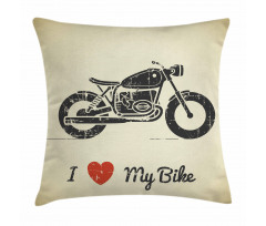 Grunge Flat Motorcycle Pillow Cover