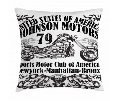 Old Racer Motorcycle Pillow Cover