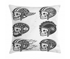 Greyscale Sketch Skulls Pillow Cover