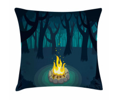 Campfire Woods Night Pillow Cover