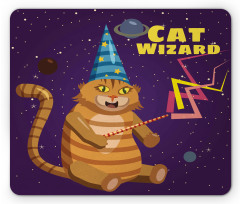 Cat Wizard Funny Cartoon Mouse Pad