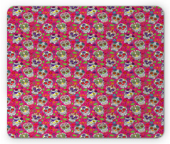 Sugar Skull Flowers Mouse Pad