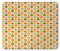 Foods in Vivid Squares Mouse Pad