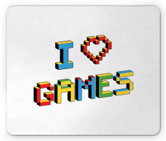 Love Video Games Pixel Art Mouse Pad