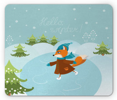 Fox and Hello Winter Mouse Pad