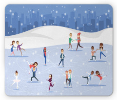 People on the Ice Rink Mouse Pad