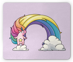 Funny Unicorn Colorful Mane Mouse Pad