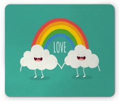 Love Wording Happy Clouds Mouse Pad