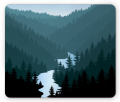 Mountains Forest and River Mouse Pad