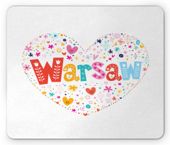 Warsaw Wording and Flowers Mouse Pad