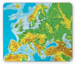 High Detailed Map of Europe Mouse Pad