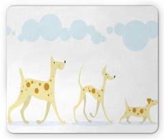 Simplistic Cheery Dogs Mouse Pad