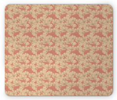 Simplistic Nostalgic Flowers Mouse Pad