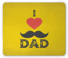 Grunge Heart Mustache Mouse Pad