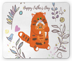 Dad and Kitten Flowers Mouse Pad