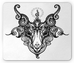 Satanic Goat Head Sketch Mouse Pad