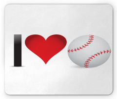 I Love Baseball Heart Mouse Pad