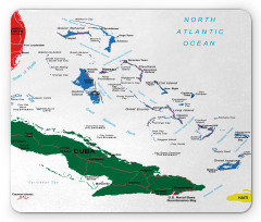 Bahamas Map Beach Ocean Mouse Pad