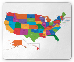 USA Map with States Mouse Pad