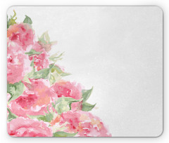 Watercolor Flower Leaves Art Mouse Pad