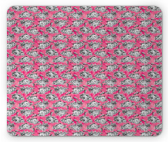 Greyscale Flower Chintz Rose Mouse Pad