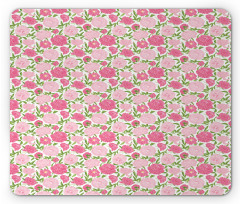 Simplistic Romantic Flowers Mouse Pad