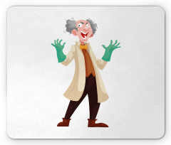 Cartoon Style Professor Mouse Pad