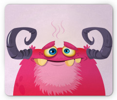 Happy Monster with Horns Mouse Pad