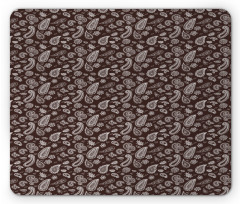 Damask Flowers Motif Mouse Pad