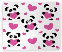 Love Pandas Hearts Mouse Pad