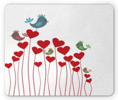 Spring Hearts Birds Mouse Pad