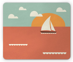 Sailboat Dawning Sun Mouse Pad