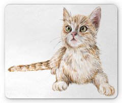 Hand Drawn Ginger Kitten Mouse Pad