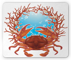 Seashells and Red Coral Mouse Pad