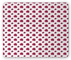 Polka Dots Flowers Mouse Pad