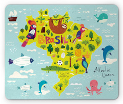 Brasil Map Symbolic Items Mouse Pad