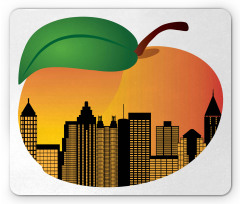 City Skyline in a Peach Mouse Pad