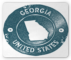 Map of Georgia Round Emblem Mouse Pad