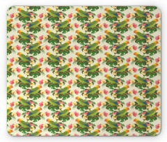 Tropical Floral Parrot Mouse Pad