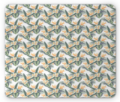 Exotic Leaves and Flower Mouse Pad