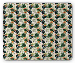 Tropical Flowers Monstera Mouse Pad