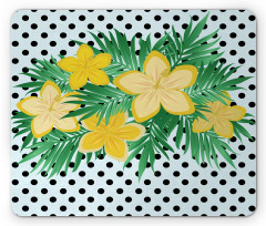 Exotic Flower Polka Dots Mouse Pad