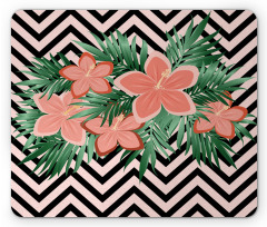 Floral Blossom on Chevron Mouse Pad