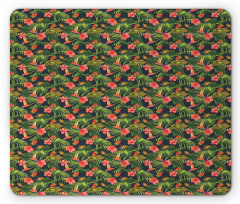 Banana Leaves Strawberry Mouse Pad