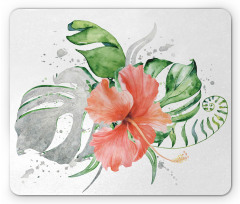 Grunge Watercolor Flower Mouse Pad