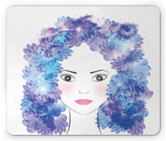 Surreal Floral Girl Mouse Pad