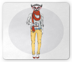 Hipster Style Animal Cartoon Mouse Pad